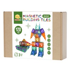 【ScienceBaby】雪鑽磁力片120片(紙盒版) 2歲 磁力片 磁性積木 兒童積木 透光積木 積木 磁力建構片, 1個, 雪鑽紙盒版120片