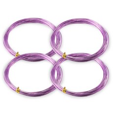 코히모 와이어 공예 철사 공예용 알루미늄 2.5MM x 5M 4개 세트 3W171, 1세트, 퍼플