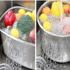 수자사우르스 스텐 설거지통 물빠짐설거지통, D형, 1개