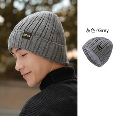 冬天戶外保暖加絨護耳針織帽子男休閒毛線帽套頭帽，加厚保暖，舒適親膚，有效防風