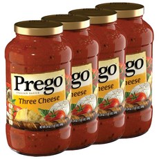 프레고 이탈리안 소스 쓰리 치즈 글루텐 프리 저지방, 680g, 4개
