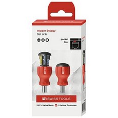 PB SWISS TOOLS 6合1大頭起子, 不鏽鋼磁性起子接頭, 凹凸面軟柄握把, 1組