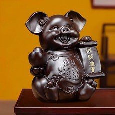 黑檀木 花梨木 紅花梨木 金豬 擺件, 如圖所示, 1個