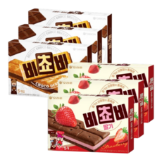 오리온 비쵸비 딸기 5P (125g) + 비쵸비 초코 5P (125g), 3세트, 500g