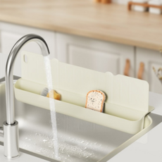 더하임 주방 싱크대 물막이 튐방지 수납 가드, 1개, 아이보리