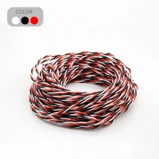 5/30/60 M 22AWG 26awg 코어 3 웨이 트위스트 서보 연장 케이블 RC 비행기 액세서리 용 JR Futaba 트위스트, 01 26AWG, 02 White Black Red, 01 5 Meters