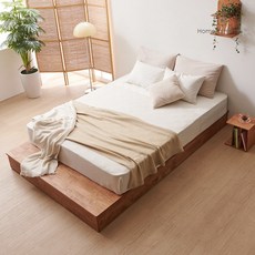 홈인홈 마루 원목 평상침대 Q 1500X2200 X200_G37, 02. 오렌지우드(서랍우형)