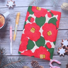 【山茶花】布書衣 書衣 可調式 A6 A5 B6 50K 25K 32K 20K 16K 書套, 1個, 13,A6