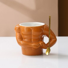 헬창 머그컵 근육질컵 특 물 잔 헬스장 304 8kg 입체 특이한머그컵 받는, 1개