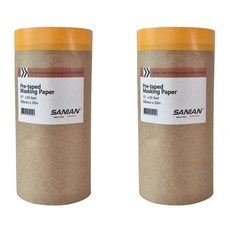 Sanian Painter's 미리 테이핑된 마스킹 페이퍼 및 테이프 크래프트 종이 2팩 각 롤 너비 30.5cm(12인치) x 길이 182.9m(65피트), 2