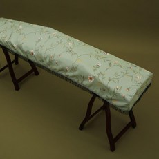古箏罩防塵罩通用型遮光蓋布加厚亞麻刺繡蕾絲琴披 副廠商品, 1個, 素雅花蔓小箏100, 素雅花蔓小箏
