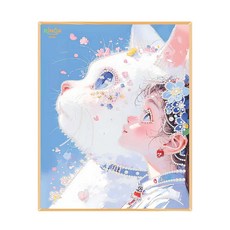 리노아 DIY 진주아트 캔버스 세트 아트토이 수공예 인테리어 그림 선물, 1개, 06소녀와 고양이