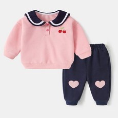 체리하트카라세트 유아상하복 아기등원룩 어린이집 세트 남매룩 단체복 키즈