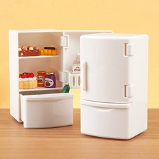 미니어처 2도어 화이트 냉장고 1개입