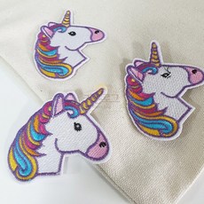 가온로그 DIY 와펜 자수패치 열접착시트 부착 유니콘 와펜만들기