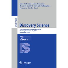 (영문도서) Discovery Science: 27th International Conference DS 2024 Pisa Italy October... Paperback, Springer, English, 9783031789793
