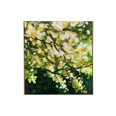 꽃 그림 백드롭페인팅 매트한 질감 예술 벽화 바이 루이 실버 프레임 40x40CM 고급형 내구성, + 무광, C 산 그림자