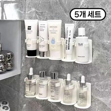 잘라쓰는 부착형 정리대 욕실 화장대 다용도 수납, 5개, 화이트