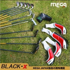 MEGA GOLF日規BLACK X男用套裝組 內附木桿套 隨機色系球袋 高爾夫球桿套組, 男款套裝組