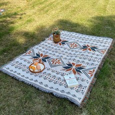 野餐墊 帳篷地墊 坐墊, 戶外毯-橙楓【雙面可用】,90*90CM