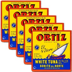 Ortiz White Tuna in Olive Oil Fr Ortiz White Tuna in Olive Oil Fresh Tender Slices Spanish Wild C, 3.22 Ounce (Pack of 5), 1개