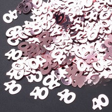 다채로운 테이블 색종이 숫자 18 30 40 50 60 생일 기념일 웨딩 파티 장식, 30g per bag, Rose Gold 40th
