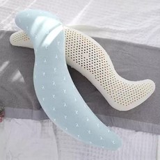 s자 바디필로우 라텍스 A. 핑크 플레드 A급 면 A. 어린이용 S 베개 80x17cm, H. S 베개 108x33cm 일반 성인 스타, J. 사자 빗질한 면