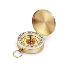 클래식 포켓 캠핑 옛날 유행 구리 나침반