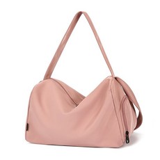 極簡風旅行袋女ins新款大容量游泳健身包訓練包慵懶風學生上課包, 藕粉色, 1個