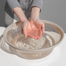 쓰기편한 다용도 욕실대야 대형 다라이 빨래 대야, 이오스 반투명 다용도볼 대 블루, 1개
