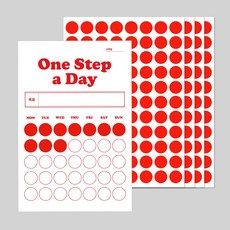 더솔트랩 목표 달성 위클리 칭찬 스티커판, 1개, 레드