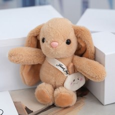 長耳兔公仔玩具掛件可愛小玩偶鑰匙扣毛絨娃娃機包包揹包掛飾批發, 1個, 棕色:無掛鏈