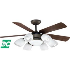 （修一）穩帝士吊扇52吋 柚木黑 dc直流馬達 六款 吊扇燈52吋 6 1燈 遙控 吊扇安裝 台灣製造, 仿古