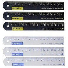 모닝글로리 2000 무독성 스틸자 15cm Non-toxic, 3세트, 블랙1개+그레이1개