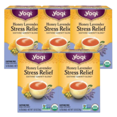 [Yogi] 허니 라벤더 스트레스 릴리프 카페인 프리 16 티백 5 SET, 29g, 1개