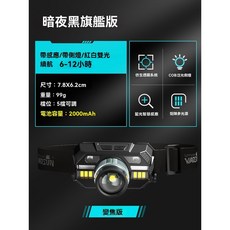 棲野Cheer 頭燈超級亮！WD09感應頭燈強光頭戴式led長續航夜釣魚戶外超亮礦燈, 1個, WD09 旂艦版（變焦/帶感應/帶側燈/