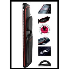 【國華撞球】加拿大Falcon黑色硬殼6孔隔布球筒 (2大4小) 撞球桿收納盒 雙前截跳桿適用, 1個