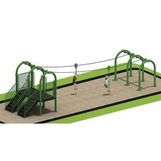 더블 짚라인 놀이기구 세트 액티비티 놀이터 어린이, 녹색 집라인 모델 006