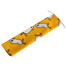 日式棉麻束口餐具收納袋 和風環保筷子湯匙吸管袋, 1個, 20.黃鴨 - 束口袋款, 美