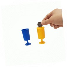 마술용품 동전 순간이동 사라지는 컵 플라스틱 원형 노랑 파랑 손놀림 연습 실내 놀이, 1개