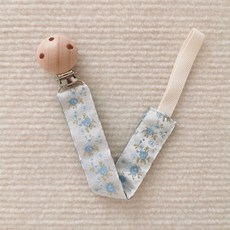 韓風木頭布料奶嘴鏈 寶寶奶嘴鍊 固齒器, 1個, 藍