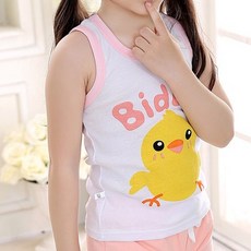Biddy 兒童純棉卡通背心 夏季透氣無袖上衣 多款圖案 (小象/恐龍/小兔/小黃鴨/消防車/挖土機) 適合100cm以內幼童