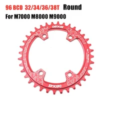 호환 Deckas 96bcd 라운드 마운틴 자전거 체인 링 BCD 96mm 32/34/36/38T 크라운 플레이트 부품 M7000 M410, [03] 38T Round red