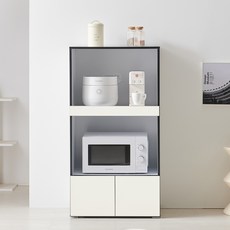 오브제 미니 전자 렌지 밥솥 수납장 선반 렌지대, 코지화이트, 3단, 오브제 미니 렌지대(기본형)