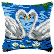 펭귄북스 베개 쿠션 자수 커버 40x40cm