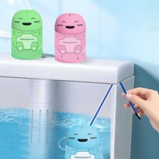 [롯데온 단독특가]에코리멤버 변기세정제 2종세트 깜찍이상어 자동 변기 세정제 클리너, 분홍이+파랑이, 700ml