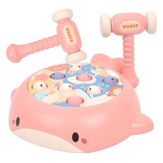 小鯨魚打地鼠錘擊遊戲, 粉紅色, 1個