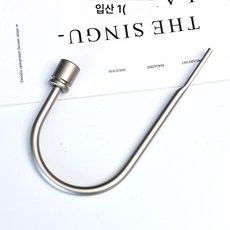 모던 심플 U자형 커튼 걸이 벽 걸이 벽 걸이 아연 합금 유럽식 커튼 프리 걸이 볼 결속 후크 액세서리, 실버 원, 1개