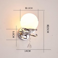 XHX 壁燈 臥室床頭燈 現代簡約 圓球款 暖光, XHX 02-1銀圓球款+暖光 5W