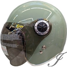 THH T311N 素色 秋瑟綠 內襯全可拆 復古帽安全帽, 1個, L(57-58cm)